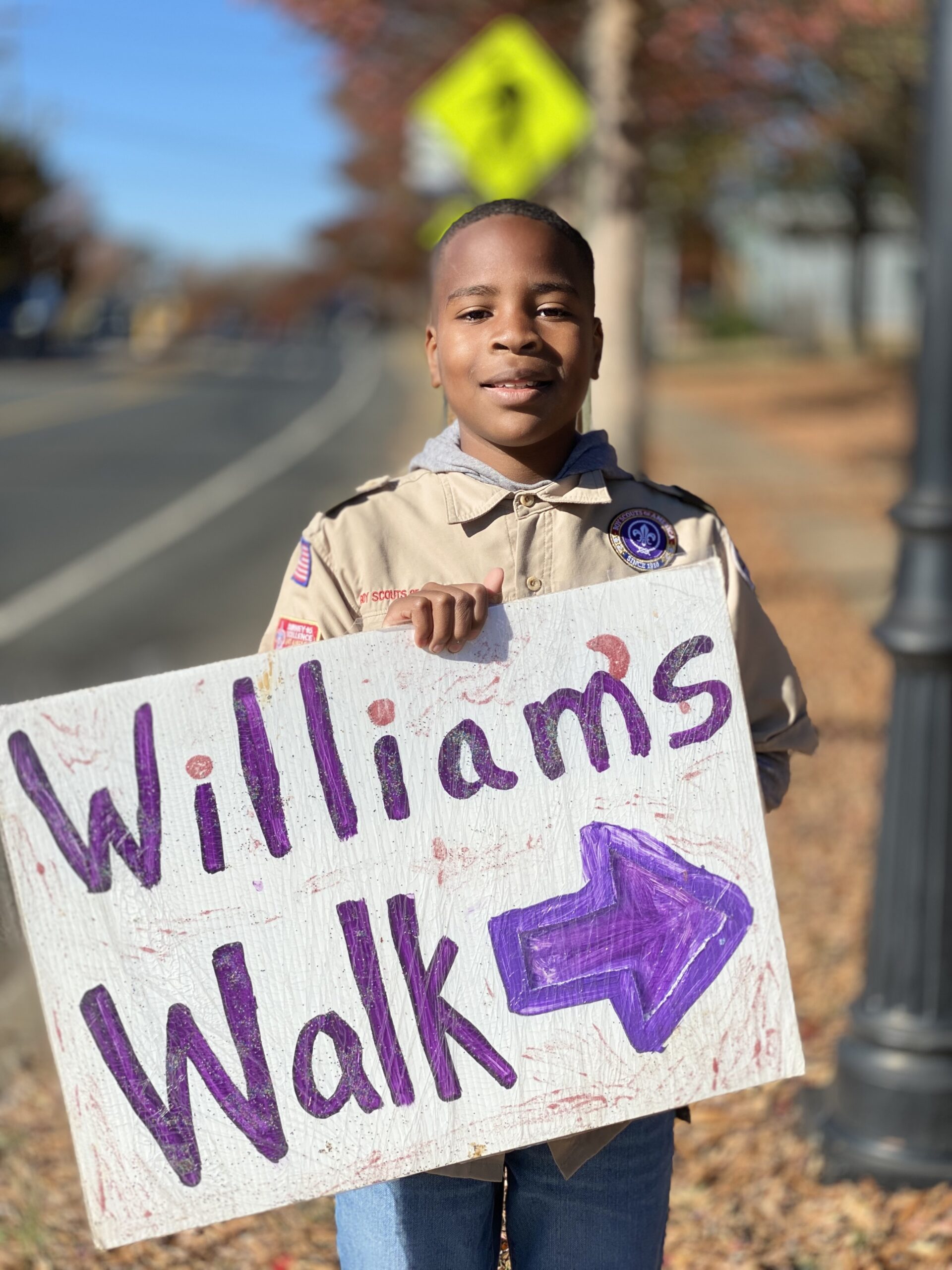 Scout Collecting Food with Williams Walk